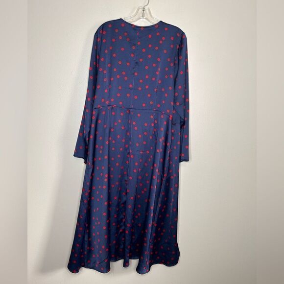 Eloquii Tulip Hem Wrap Polka Dot Dress - Picture 2 of 4